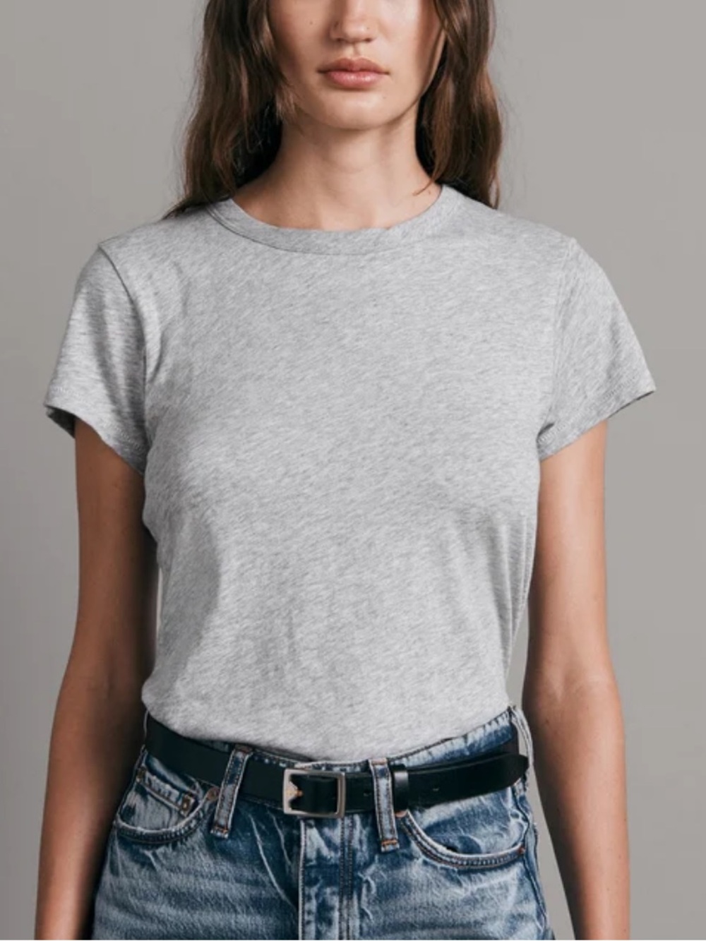Rag & Bone The Slub Tee Heather Gray Short Sleeve Crew Pima Cotton Minimalist-M